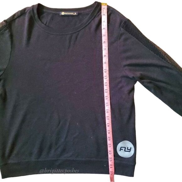 FLYWHEEL Black Meshed Sleeve Sweater - Picture 10 of 12